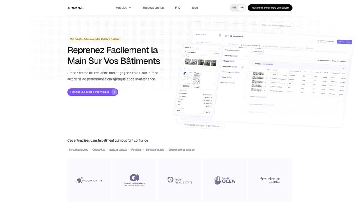 8 Innovations Proptech France à Suivre en 2025 - Orizons : Data intelligence pour la gestion de patrimoine immobilier