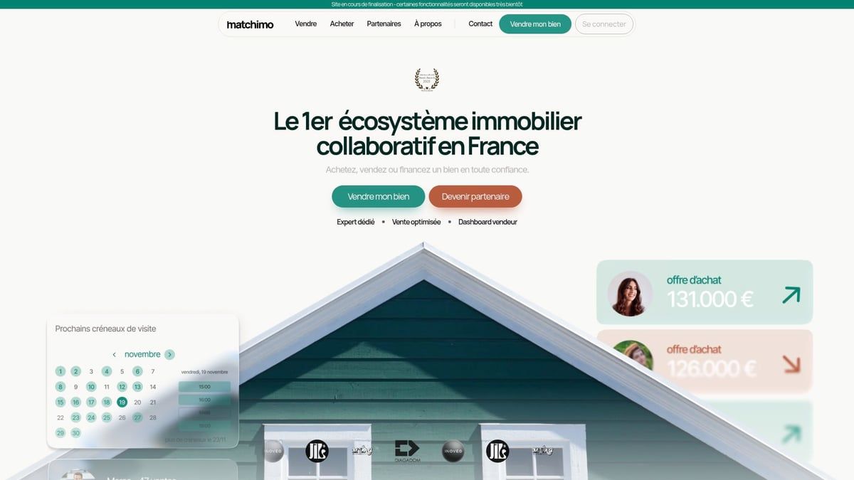 8 Innovations Proptech France à Suivre en 2025 - Matchimo : Plateforme intégrée pour trouver, vendre et financer
