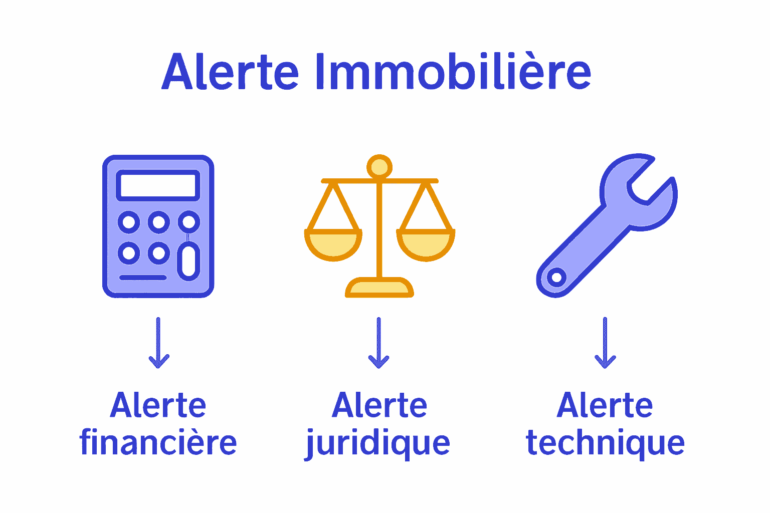 Infographie synthétique comparant trois types d’alertes immobilières