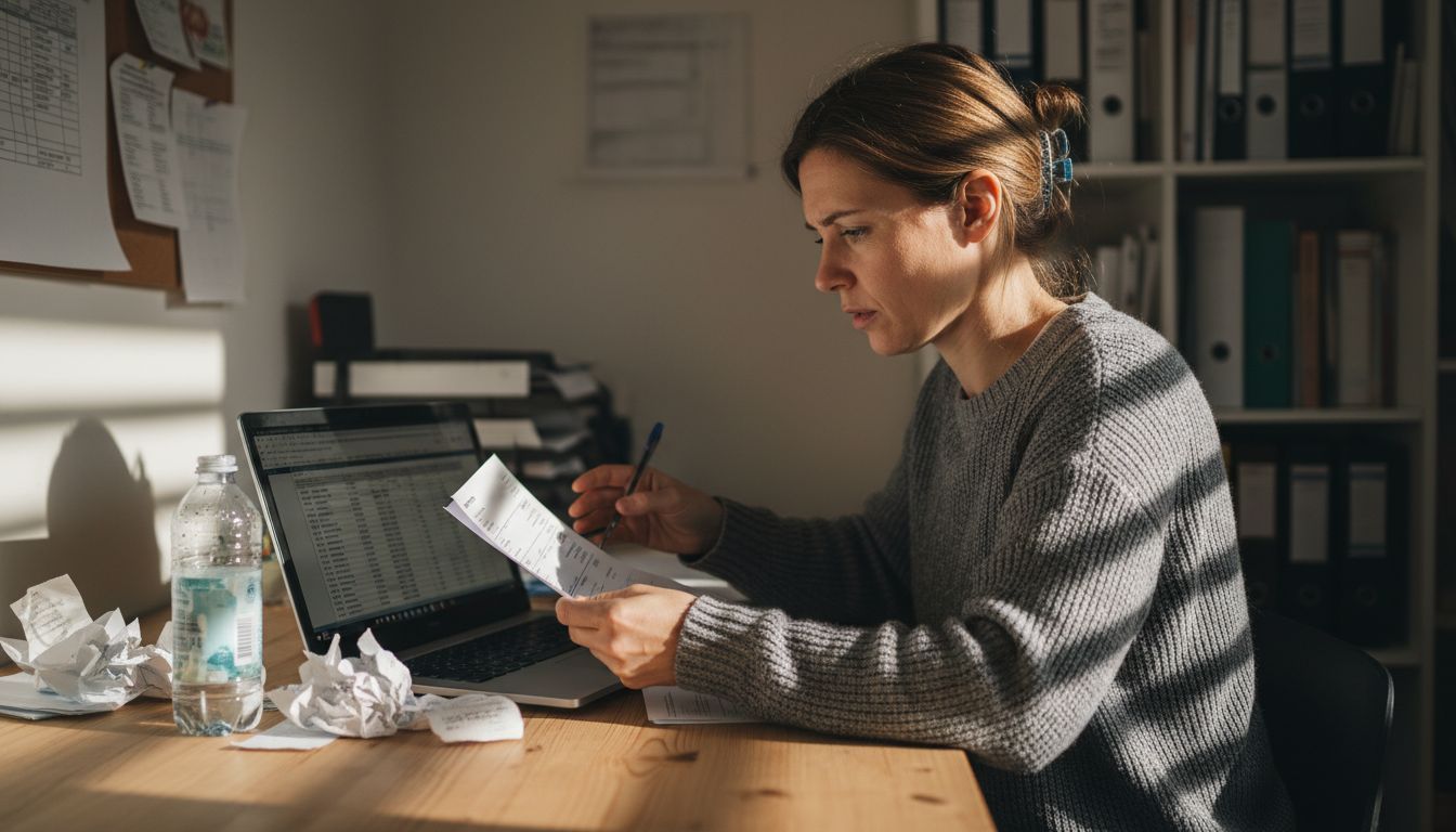 Accountant organizing real estate management finances