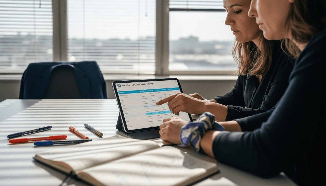 Des professionnelles de l’immobilier en train d’évaluer une solution SaaS dédiée à leur secteur.