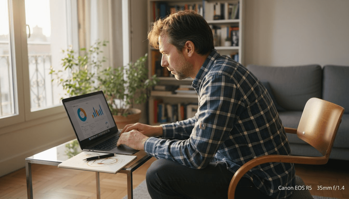 Un homme qui met en place un système automatisé pour gérer la collecte des loyers.