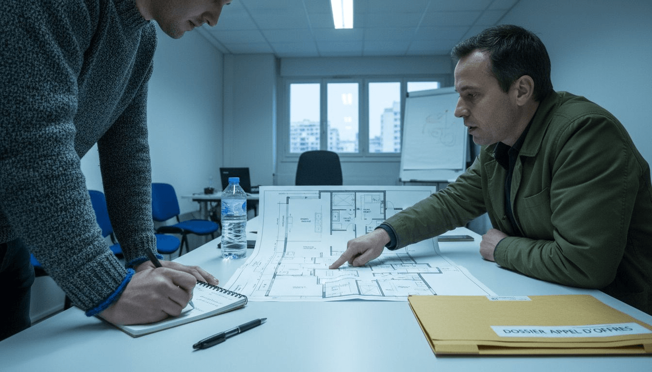 Les copropriétaires se réunissent pour examiner ensemble le projet d’audit.