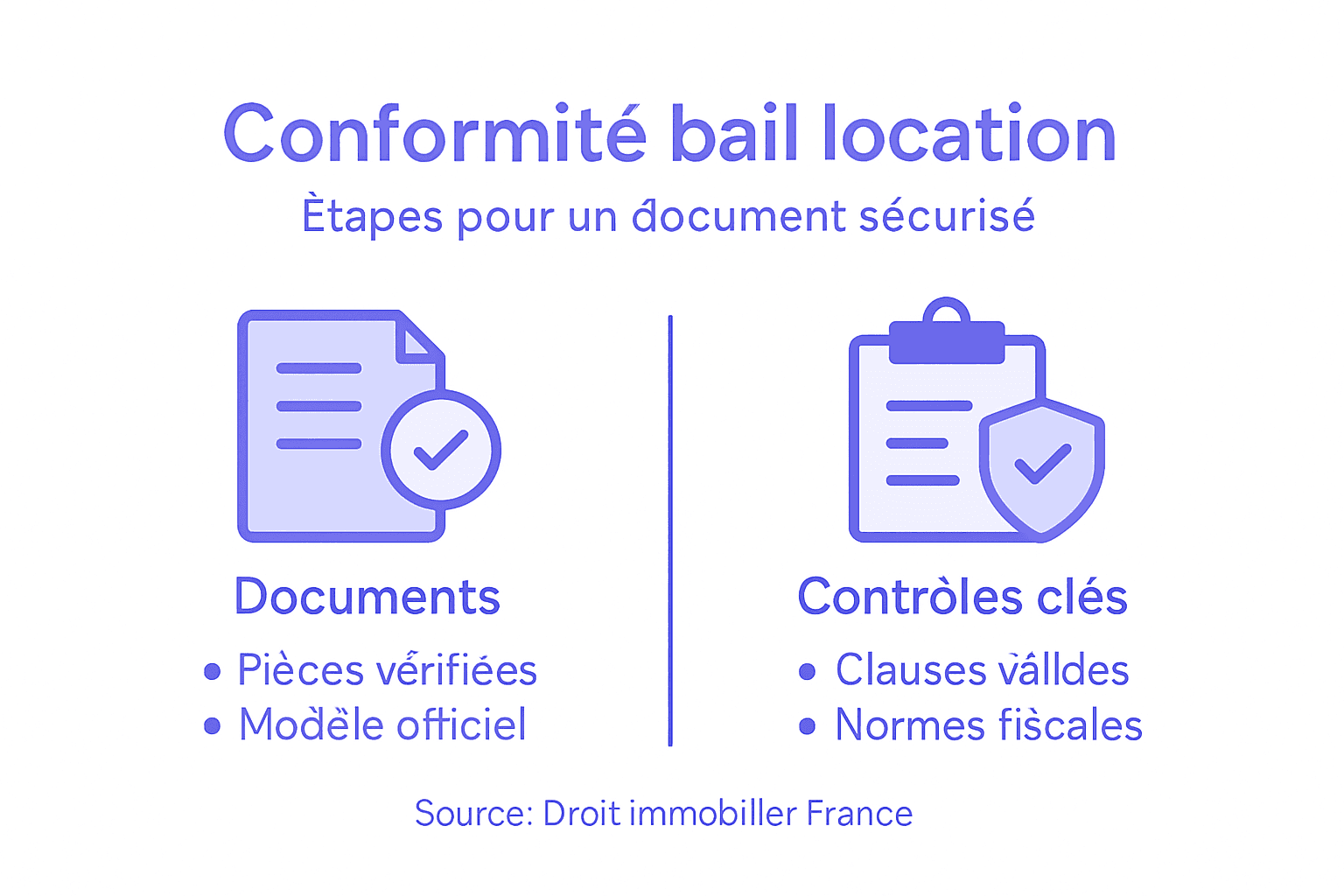Visuel récapitulatif : les étapes clés pour un bail de location conforme