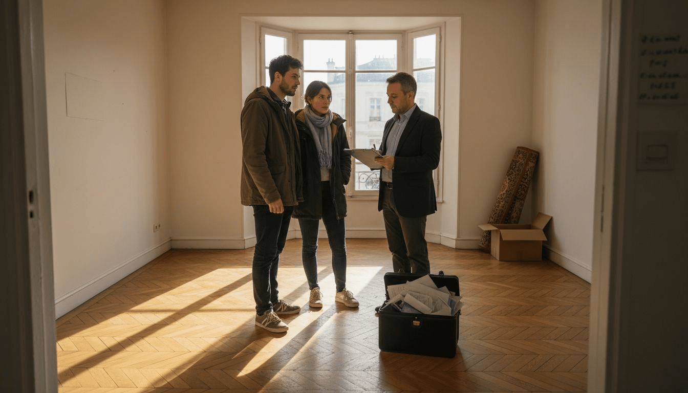 Réalisation de l’état des lieux en présence de l’agent et des locataires