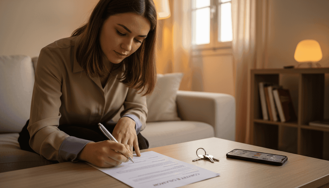 Le locataire vient de parapher le bail pour un appartement entièrement meublé.