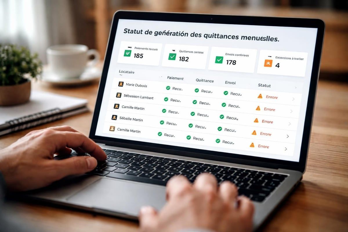 Tableau de bord gestion quittances