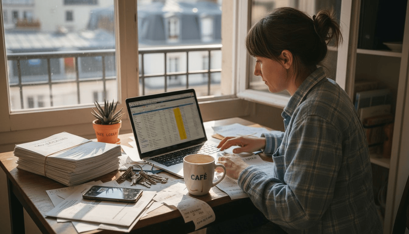 Un propriétaire qui gère ses locations directement depuis son ordinateur portable.