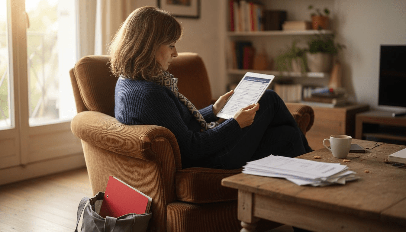 Propriétaire qui consulte le suivi automatique des loyers depuis chez lui