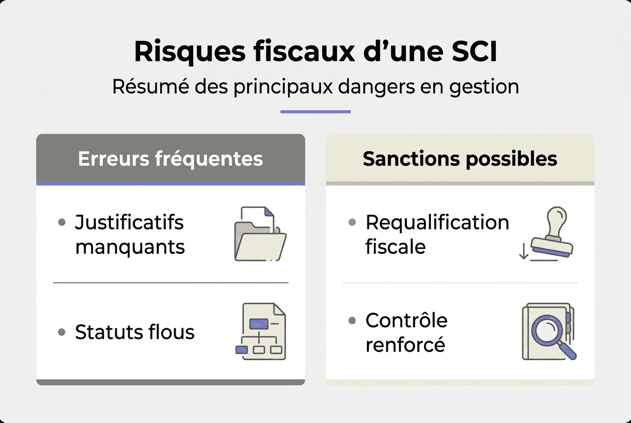 Infographie : Les principaux risques fiscaux liés à une mauvaise gestion de votre SCI