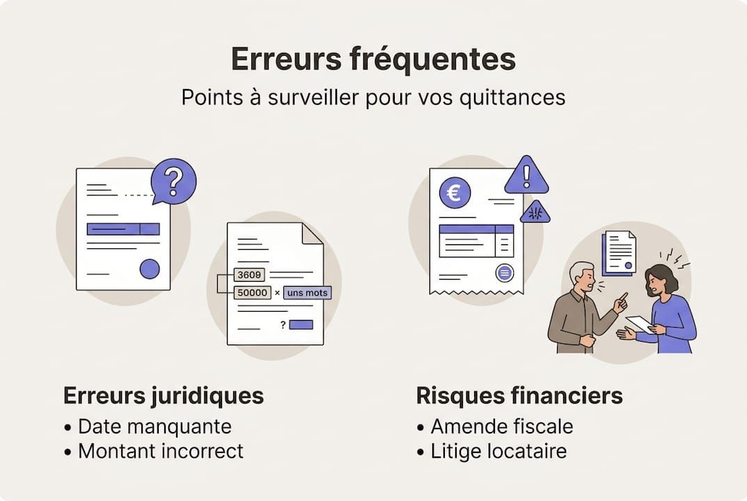 Infographie : les pièges à éviter et les erreurs courantes sur les quittances de loyer