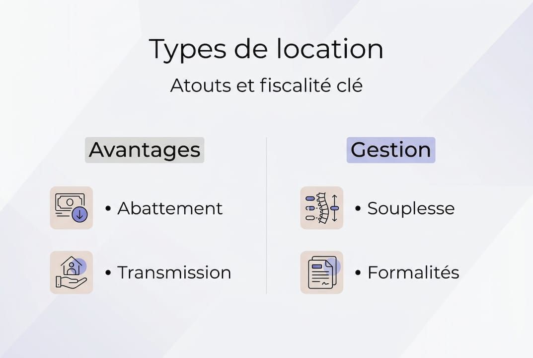 Découvrez notre infographie exclusive qui met en lumière les différences entre les principaux types de locations immobilières.