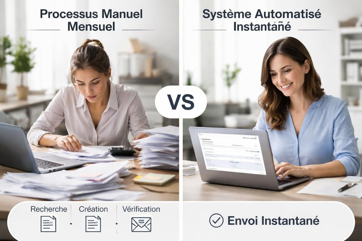 Comparaison temps manuel versus automatique