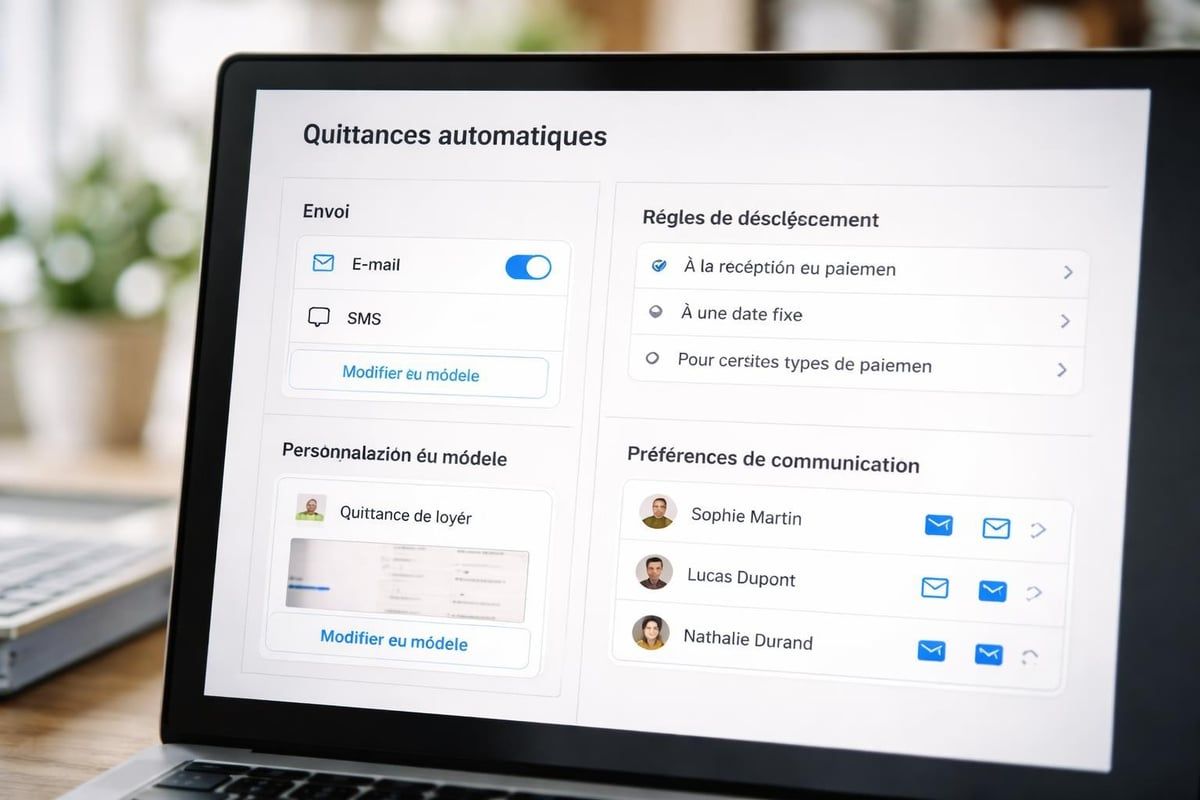 Interface de configuration des quittances