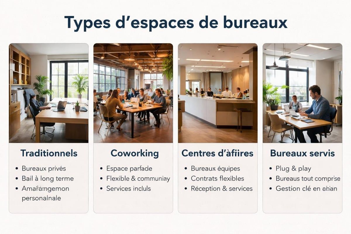 Catégories d'espaces de bureaux professionnels