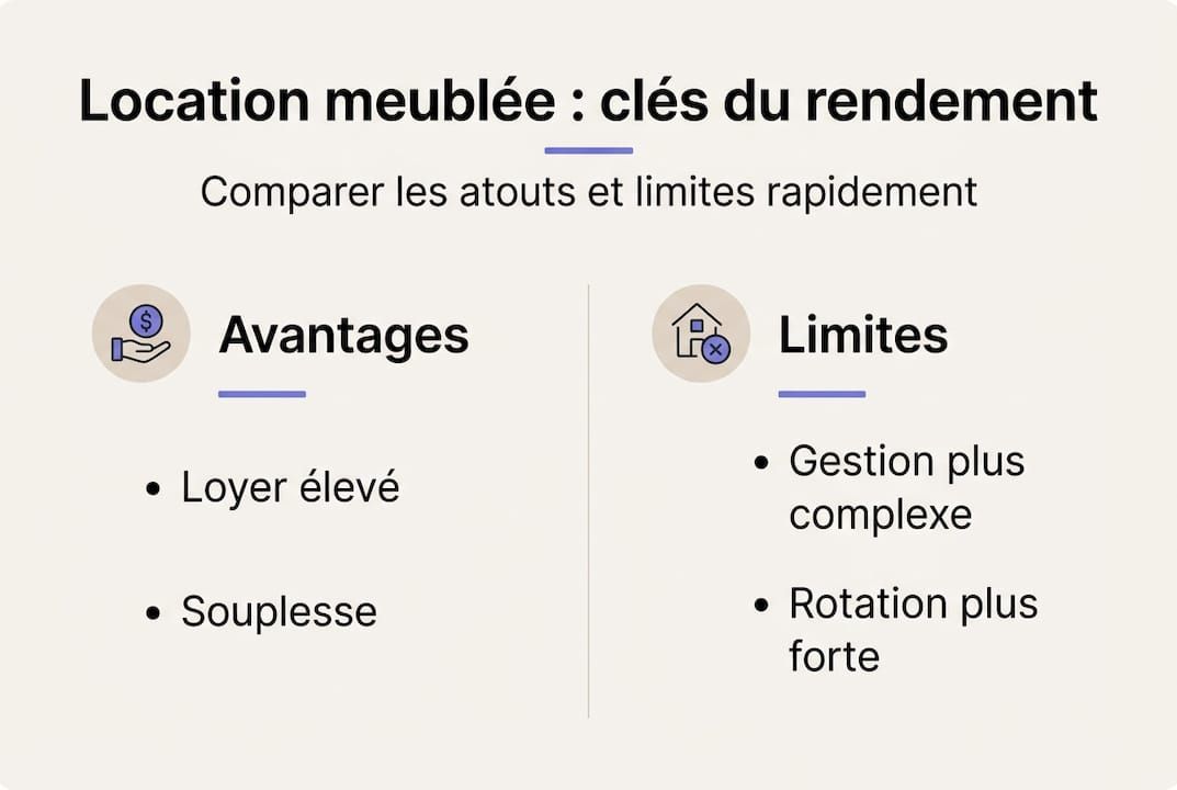 Infographie : quels sont les atouts et les points faibles de la location meublée ?