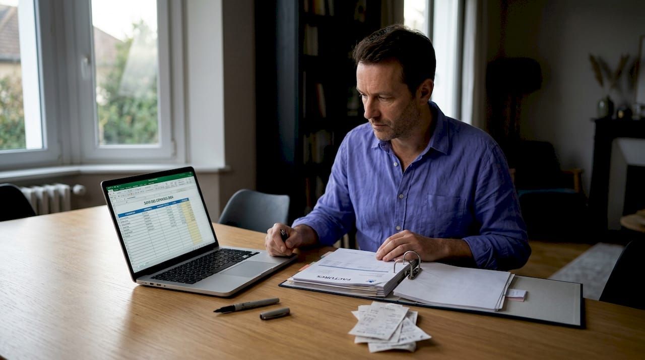 Un homme en train de préparer l’état des lieux de son logement depuis chez lui.