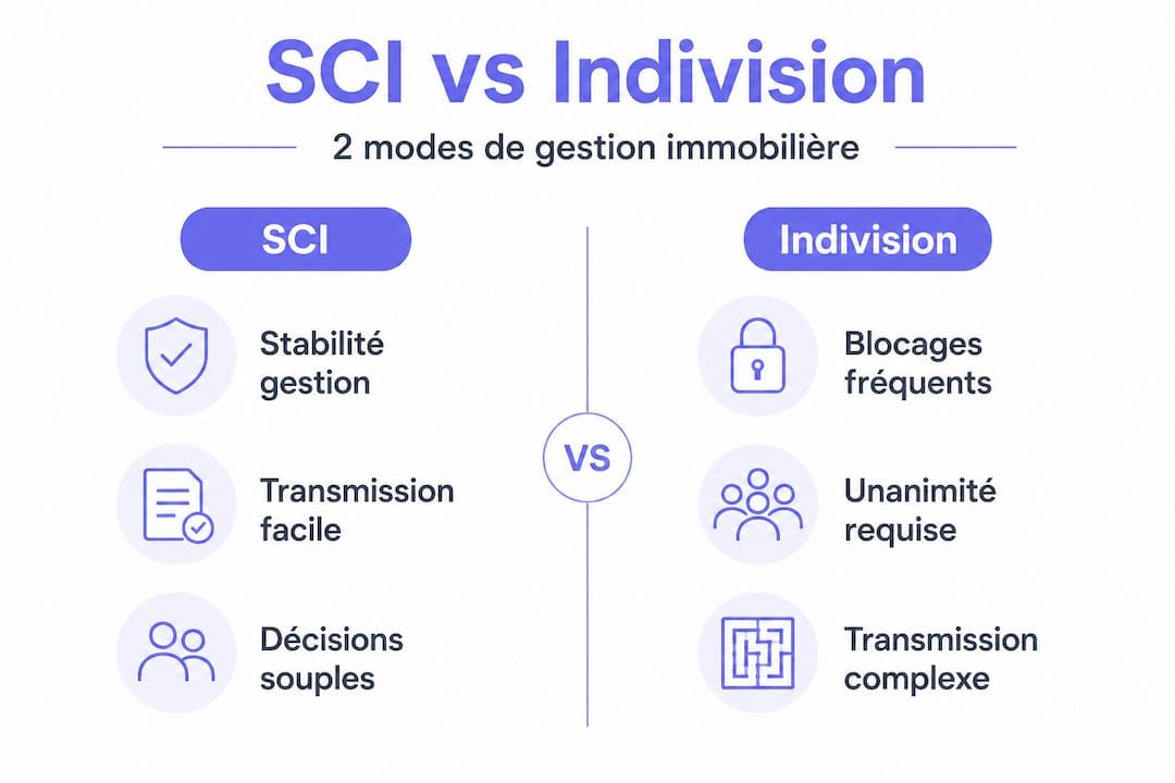SCI ou indivision : les différences essentielles en un coup d’œil