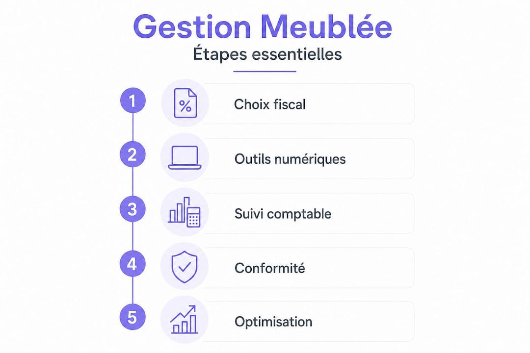 Infographie : les grandes étapes de la gestion d’un logement meublé