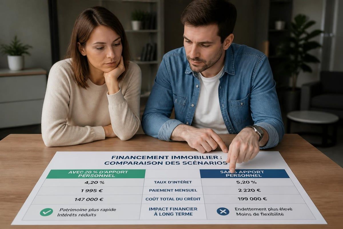 Comparaison financement avec et sans apport