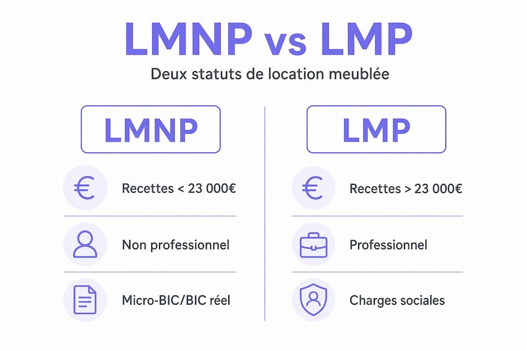 Infographie : les différences entre le statut LMNP et LMP