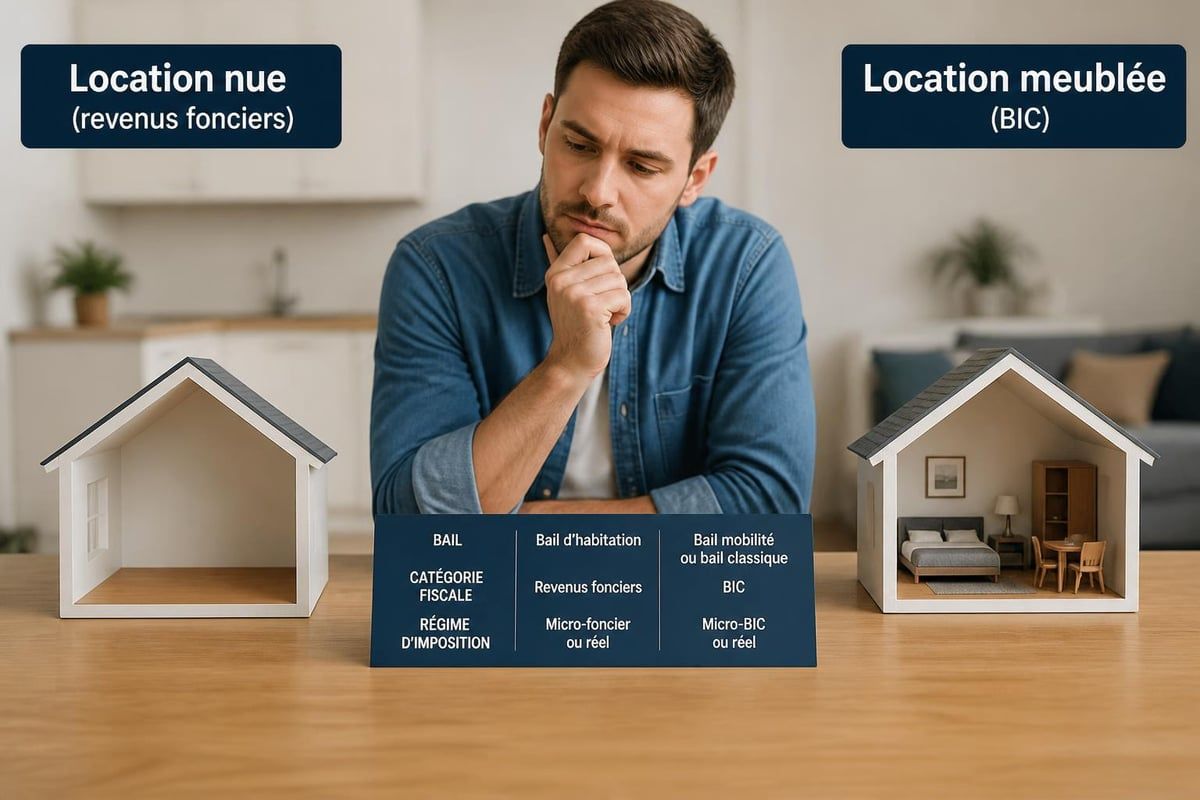 Distinction fiscale location nue versus meublée