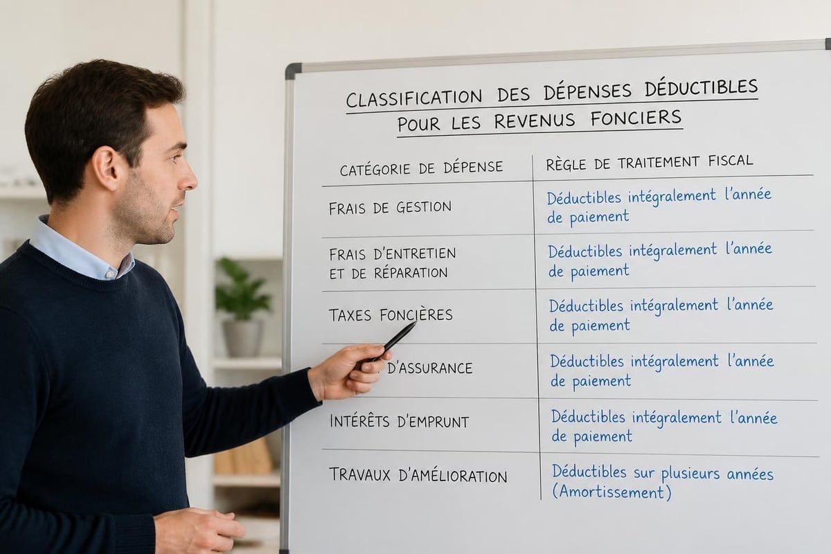 Catégories charges déductibles revenus fonciers