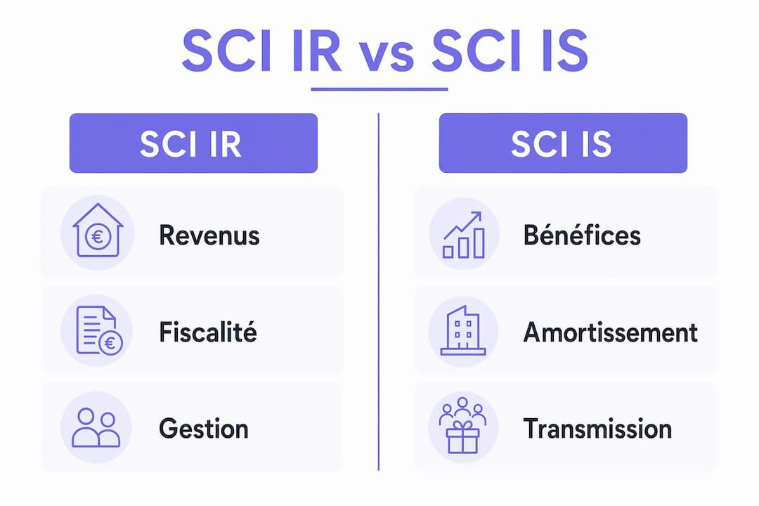 Infographie : les différences entre SCI à l’IR et SCI à l’IS