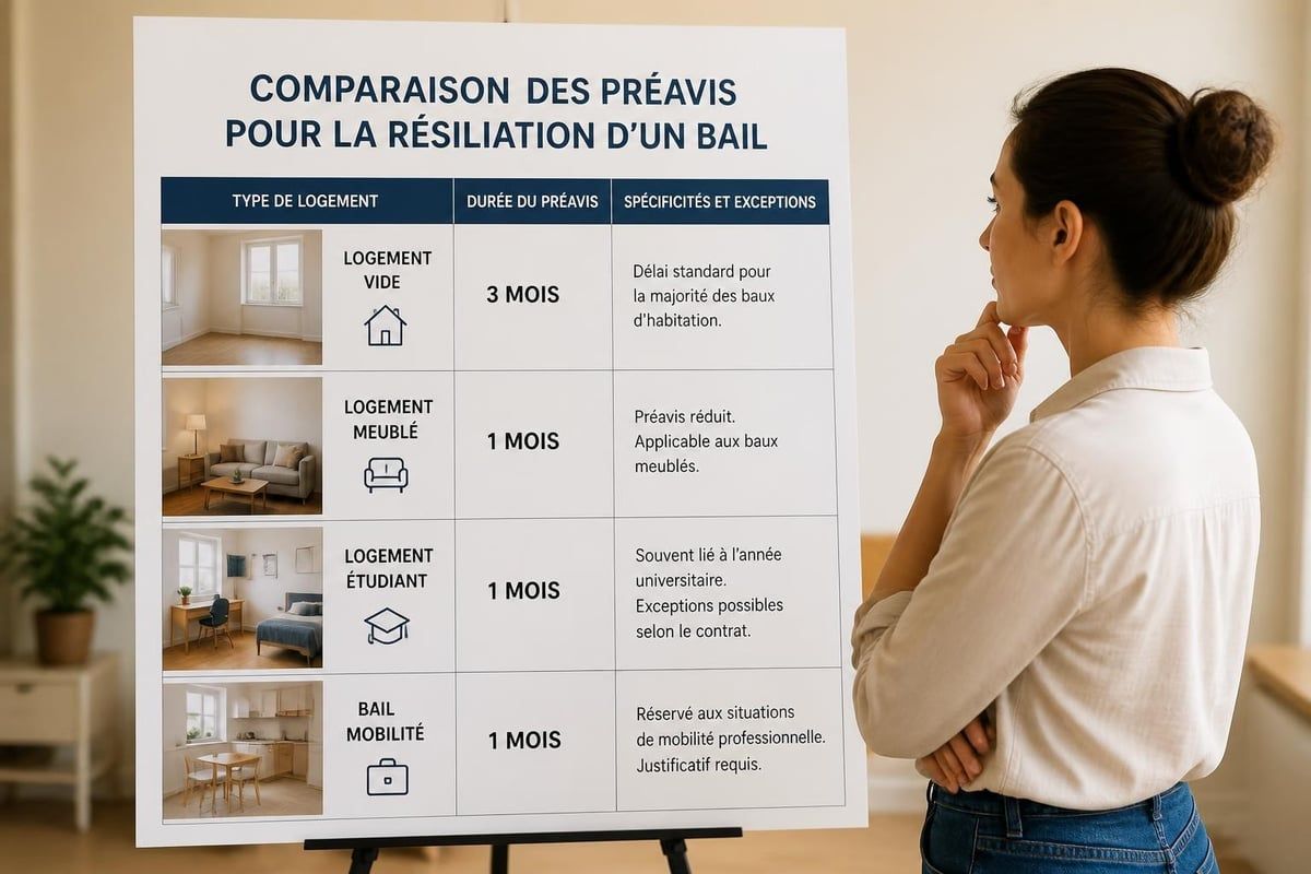 Délais de préavis selon le type de bail