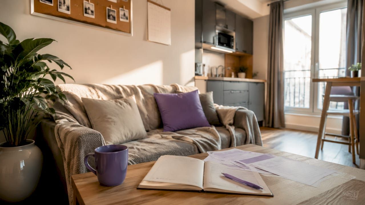 Vue de l’intérieur d’un appartement meublé proposé à la location