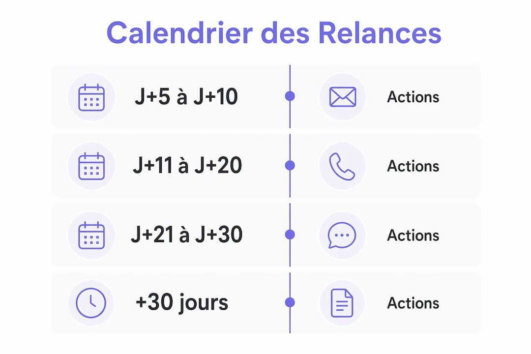 Calendrier visuel des rappels de loyers à envoyer