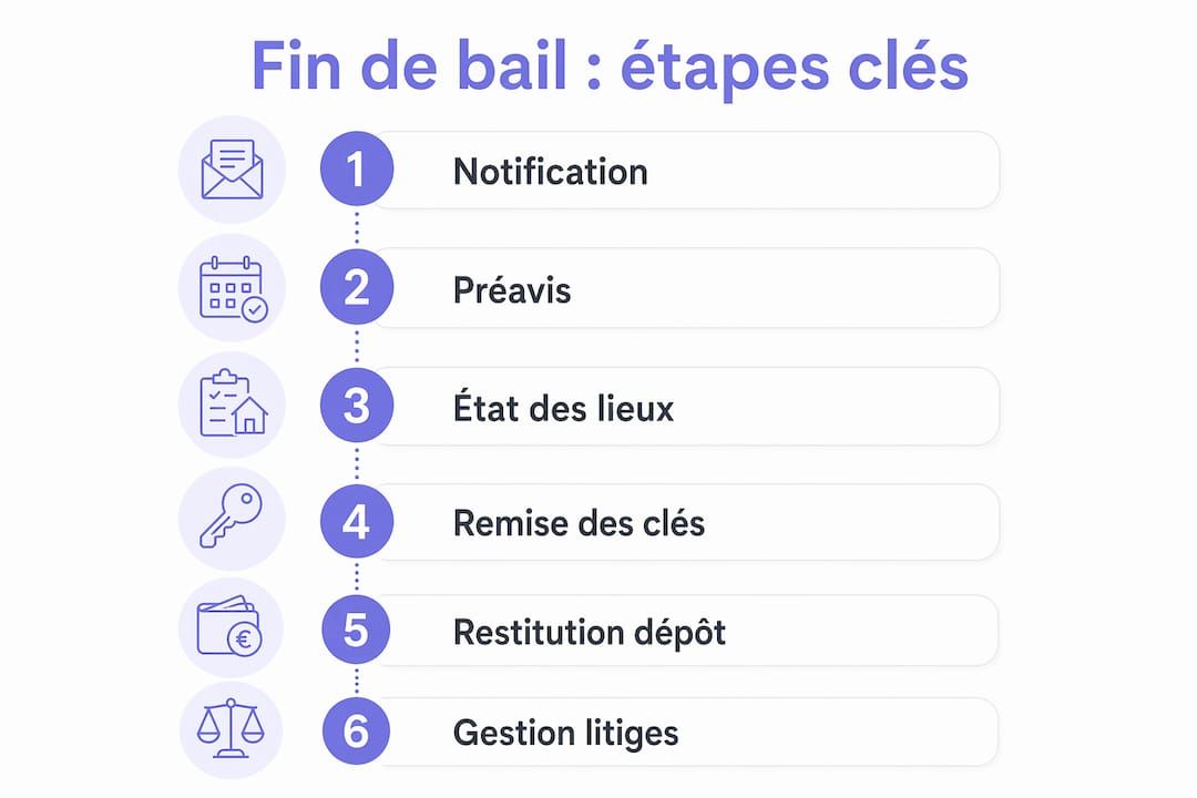 Infographie : les étapes clés pour mettre fin à un contrat de location