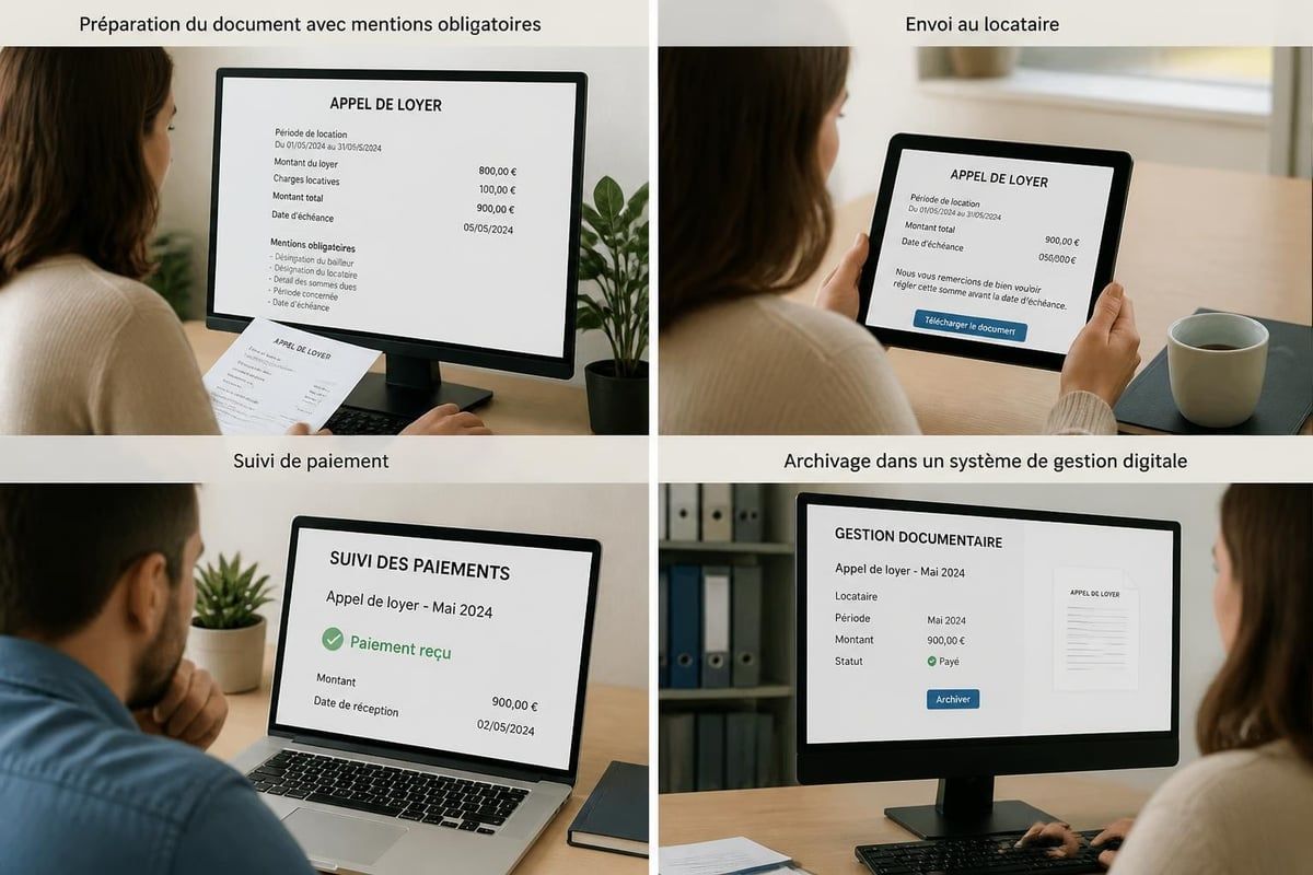 Processus d'appel de loyer digital
