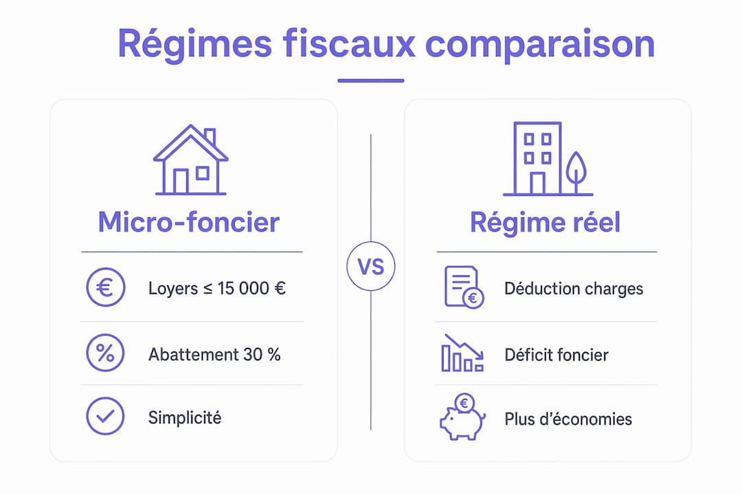 Comparatif visuel des régimes fiscaux applicables aux locations vides