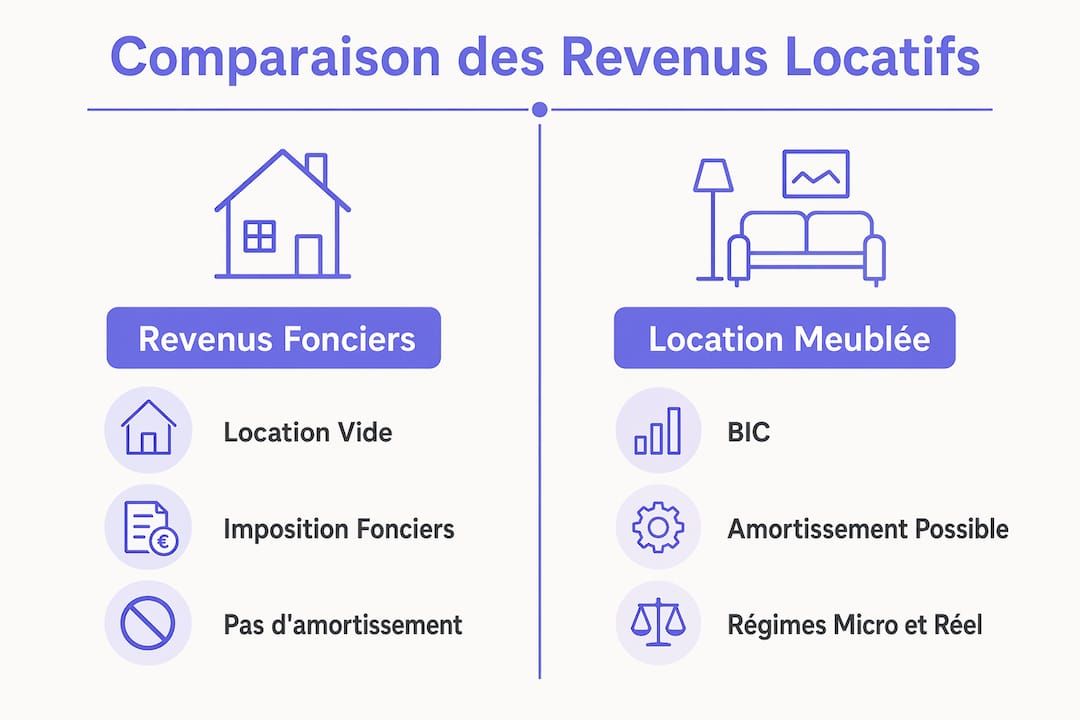 Infographie : quelles différences entre les revenus issus de la location nue et ceux de la location meublée ?