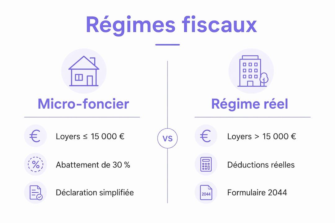 Infographie : micro-foncier ou régime réel, quel régime fiscal choisir ?