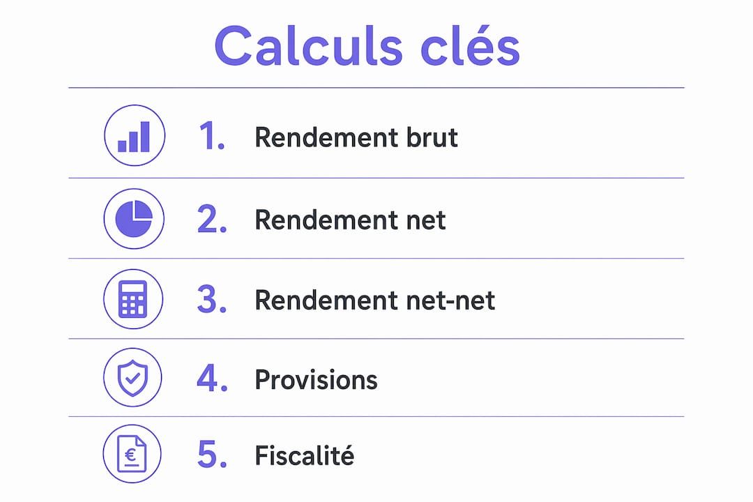 Infographie présentant les étapes essentielles pour calculer la rentabilité