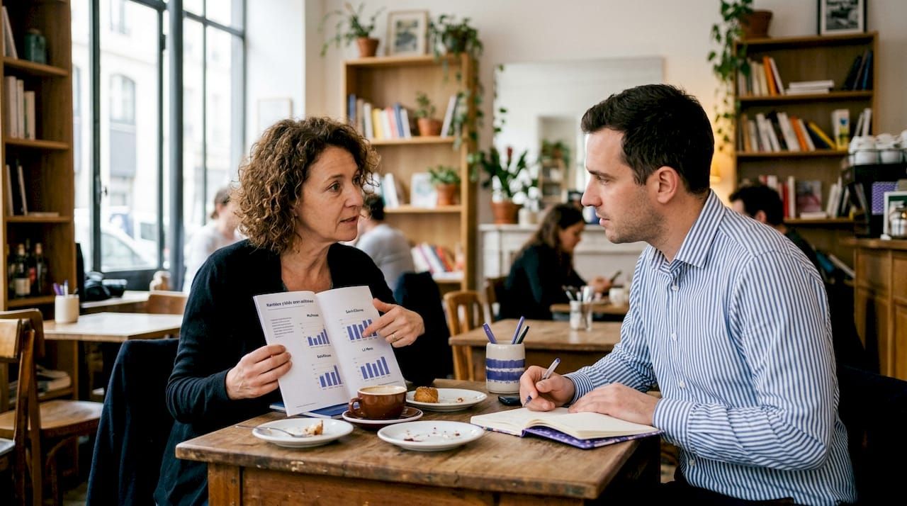 Des investisseurs échangent sur la rentabilité locative des différentes villes françaises.