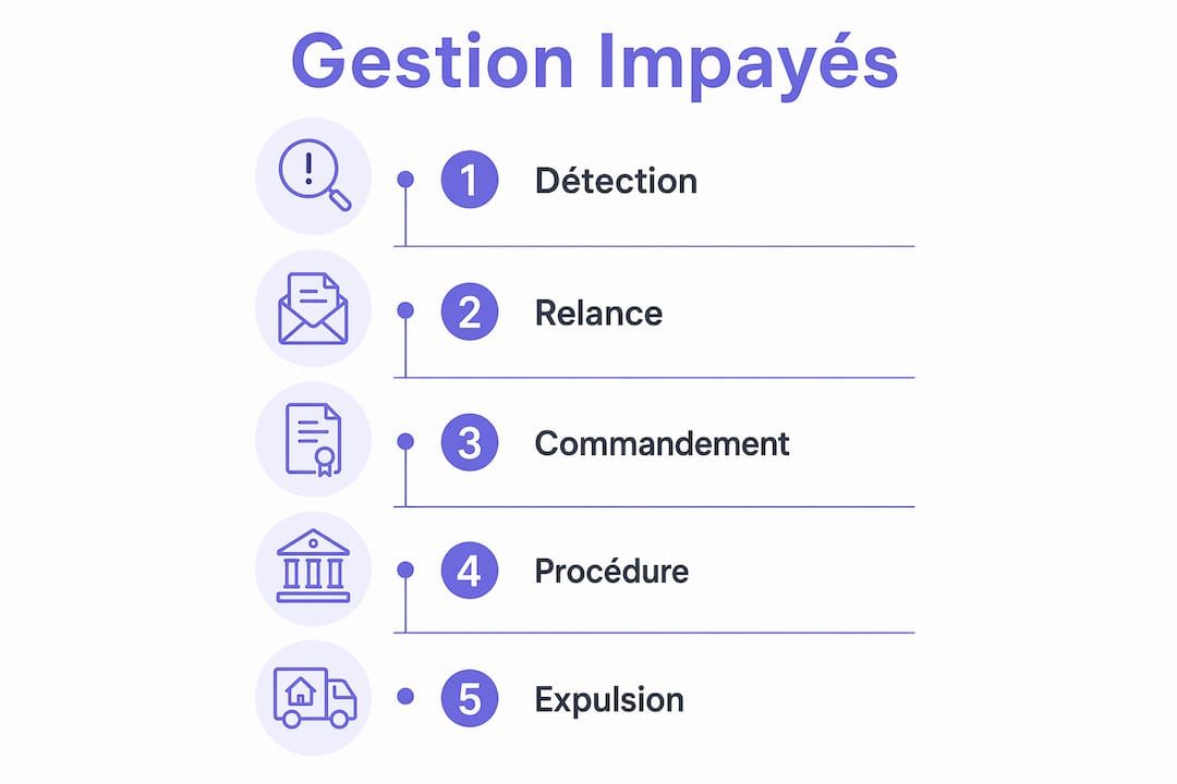 Infographie : les démarches à suivre en cas de loyer impayé