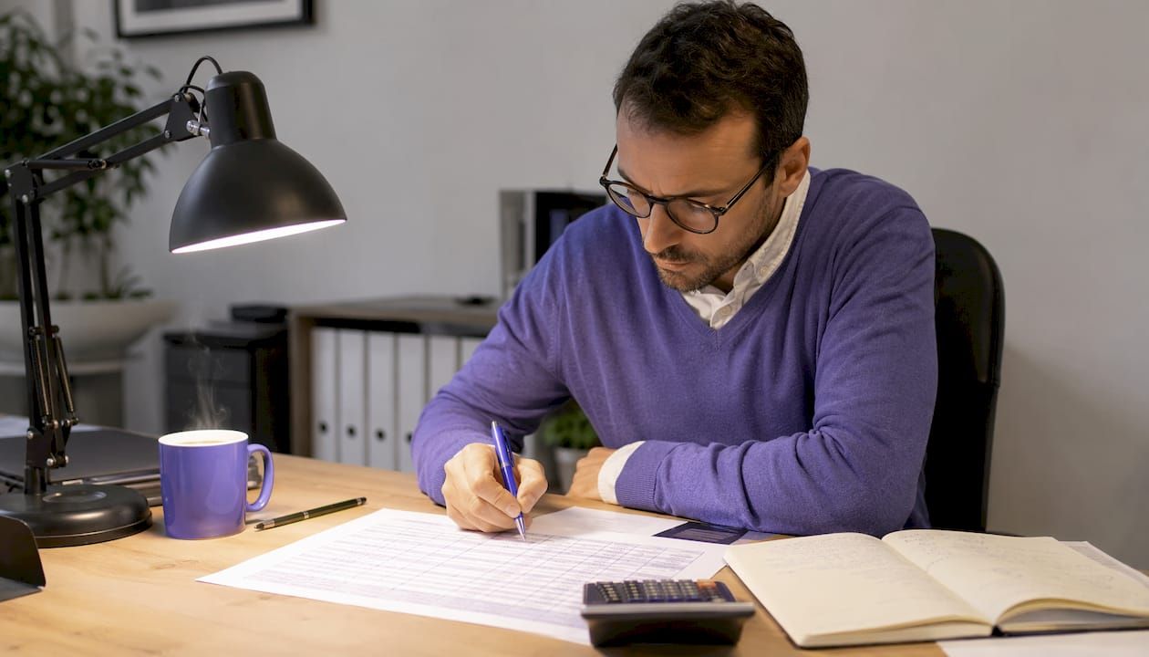 Des mains prennent des notes sur un tableau comparatif des différents régimes fiscaux applicables aux revenus locatifs.