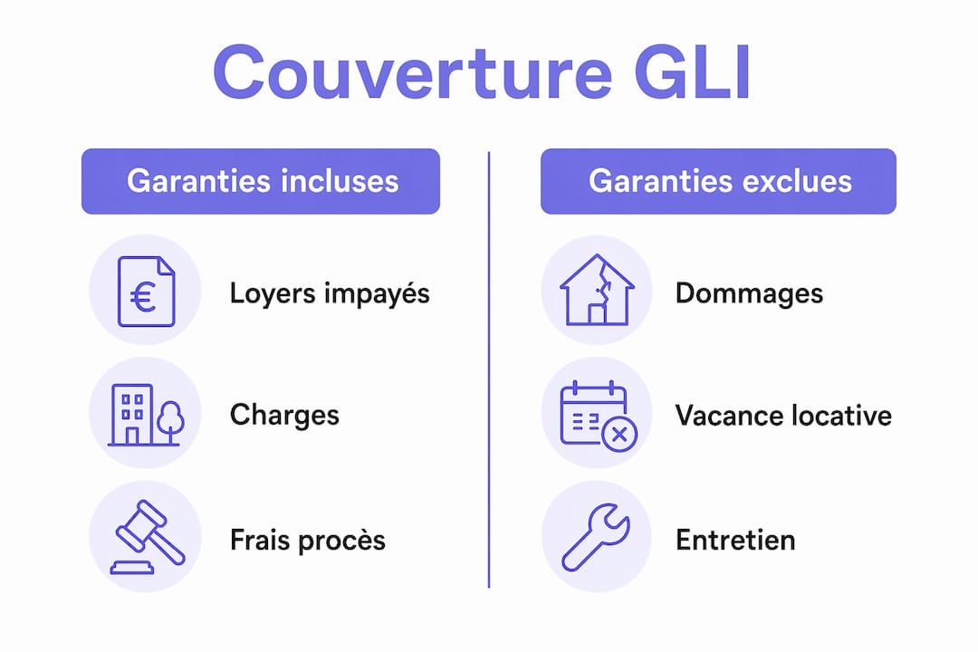 Infographie : panorama des garanties comprises et exclues dans l’assurance loyers impayés