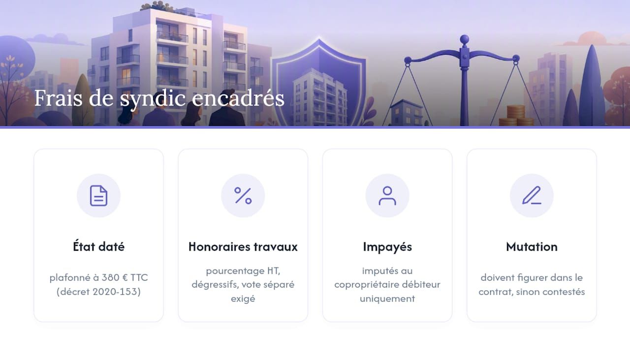 Quatre types de frais de syndic réglementés