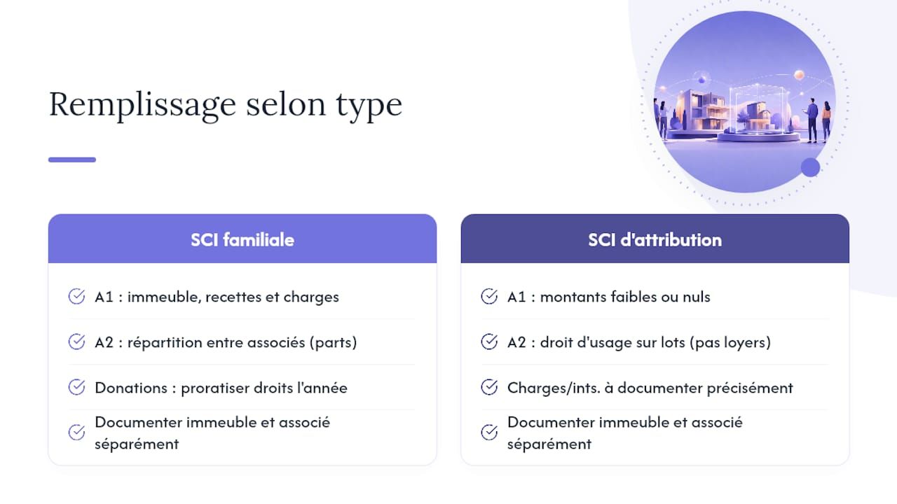 Comment déclarer une SCI familiale ou une SCI d'attribution avec le cerfa 2072 s — overview diagram