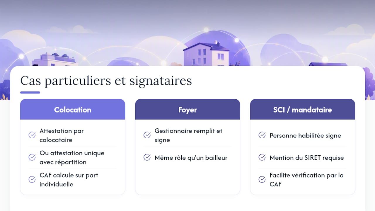 Personnes autorisées à signer l'attestation APL