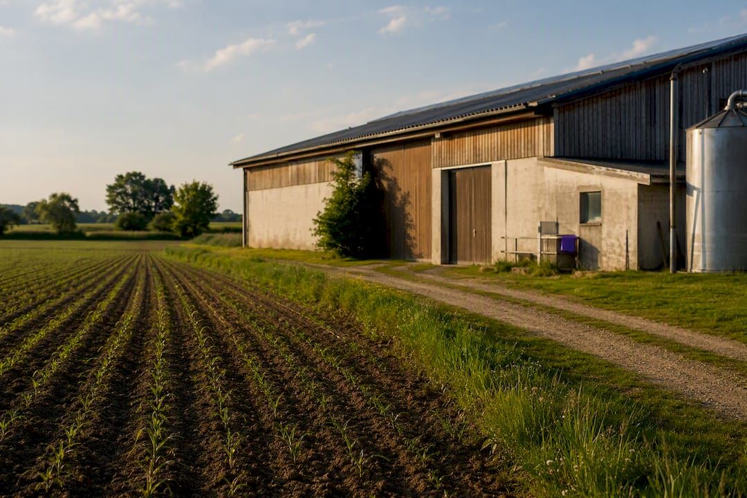 Terrain agricole avec bâtiment rural