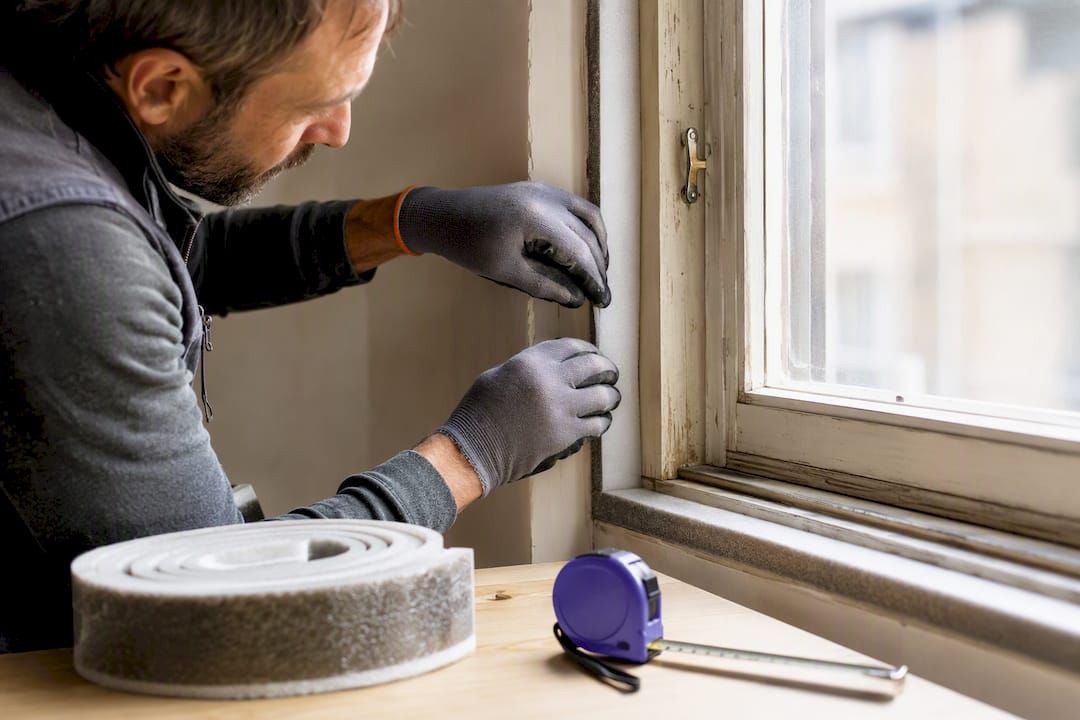 Installation d’isolant autour d’une vieille fenêtre