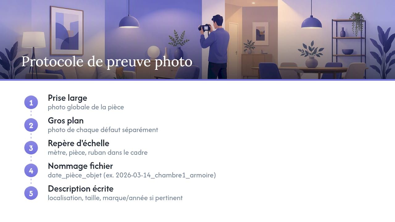 Étapes pour prendre en photo et consigner un défaut